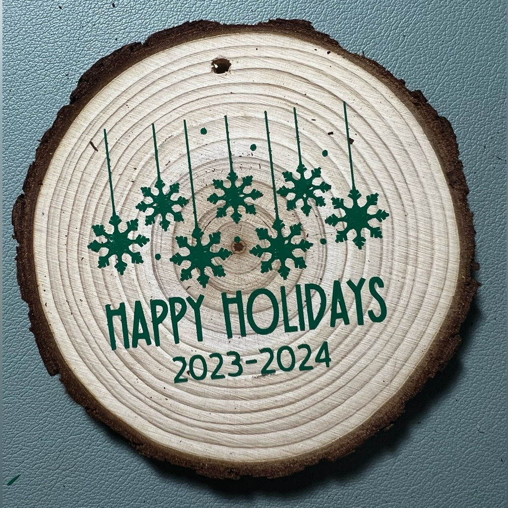 Handmade wooden Christmas ornaments